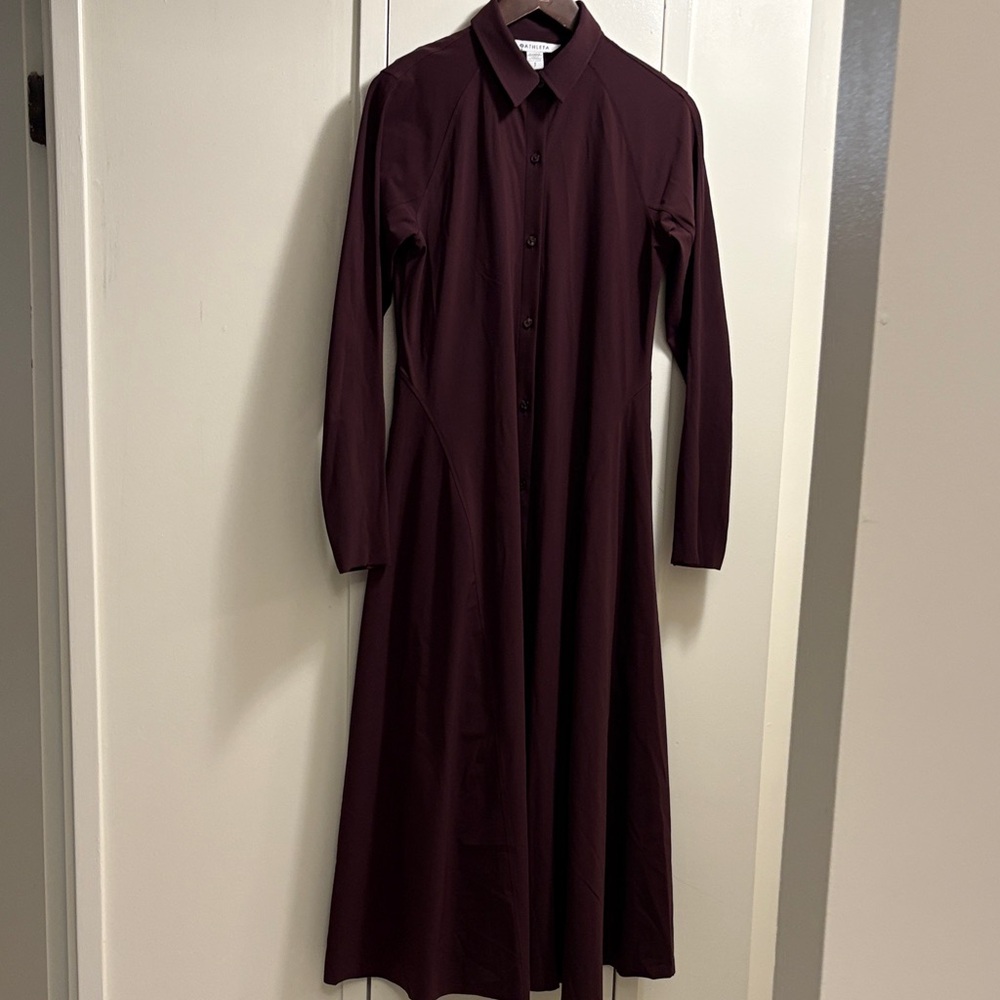 Athleta Elegant Burgundy Shirt Dress